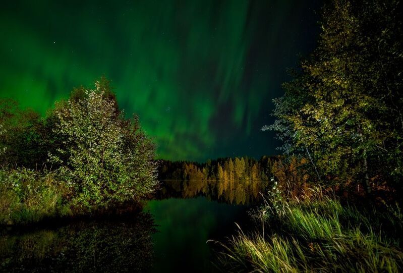 осень ббк ночь вечер сияние всполохи поздний вечер в октябреphoto preview