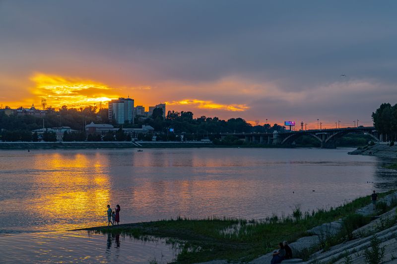 иркутск, ангара Летний закат на Ангареphoto preview