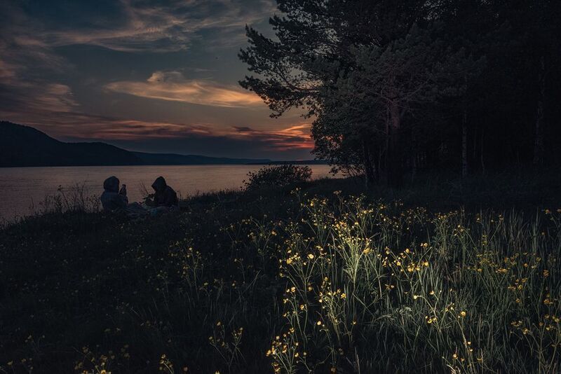 Ангара закат Ангара на закатеphoto preview