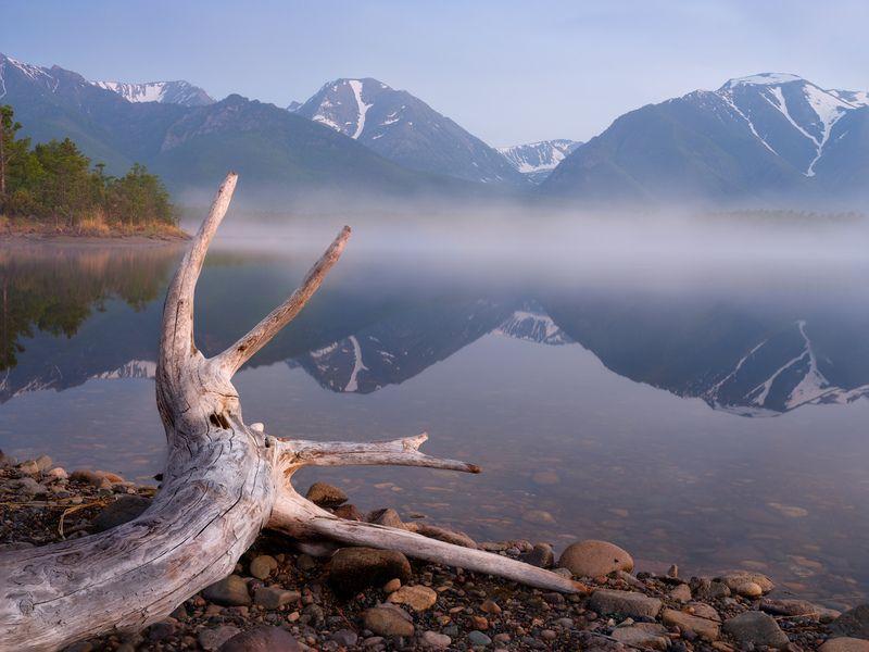 байкал, байкальский хребет, горы, рассвет, туман В начале дня...photo preview