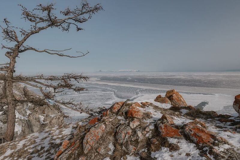 Ольхон скалы Байкал зима лёд Скалы Ольхонаphoto preview