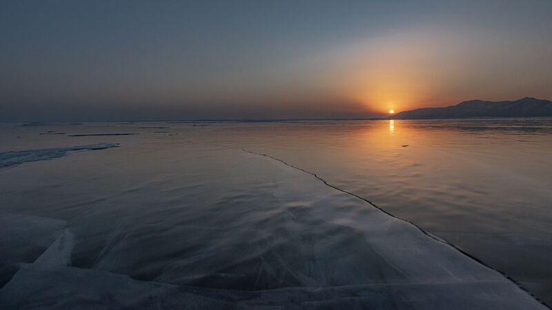 зима закат Байкал Закат на Байкалеphoto preview