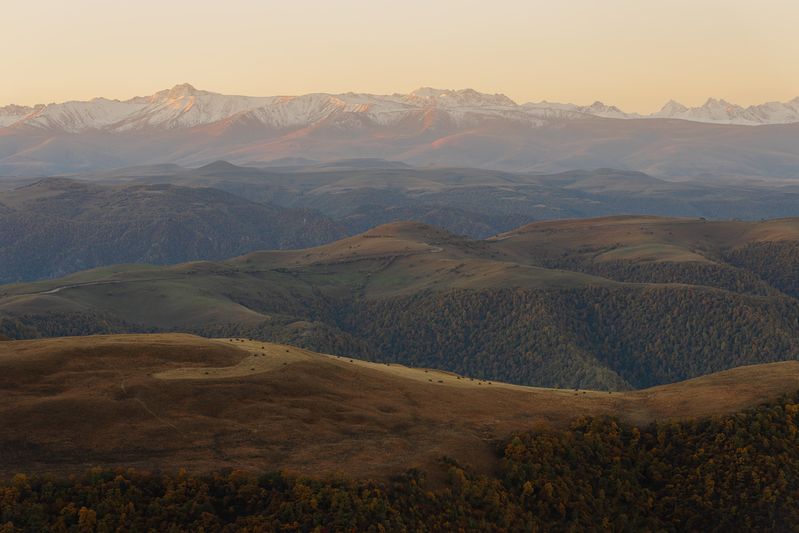 рассвет, кавказ, горы, кбр, шаджатмаз Палитра осениphoto preview