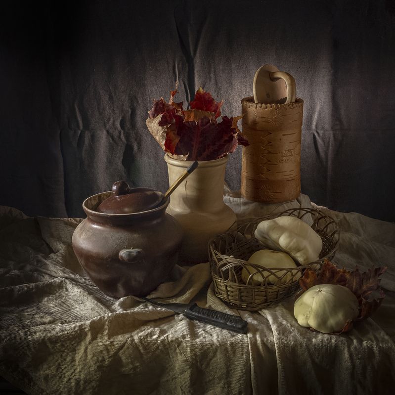 натюрморт. С патиссонами. фото превью