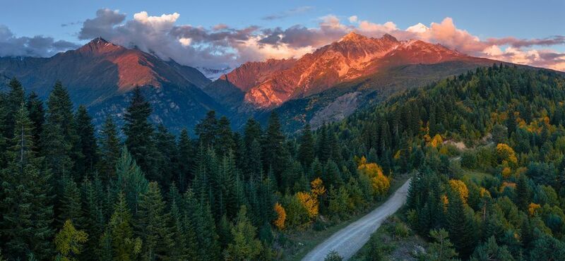 Sunset on the mountain Tetnuldi. Svaneti. Georgia 2025photo preview