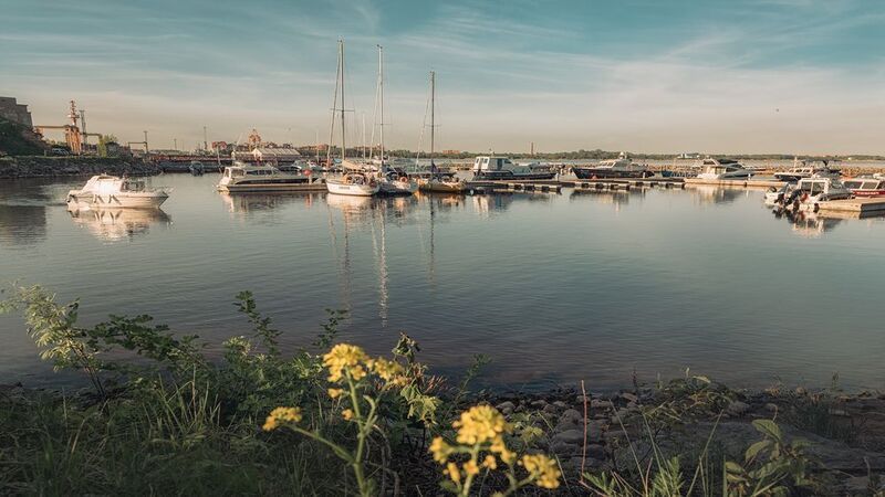 яхты форт Константин Финский залив закат Яхты фото превью