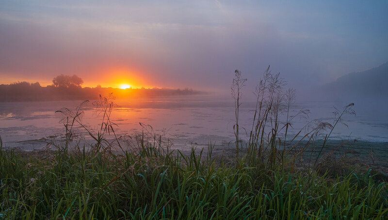 осень озеро рассвет туман природа пейзаж Рассвет. Сентябрь.photo preview