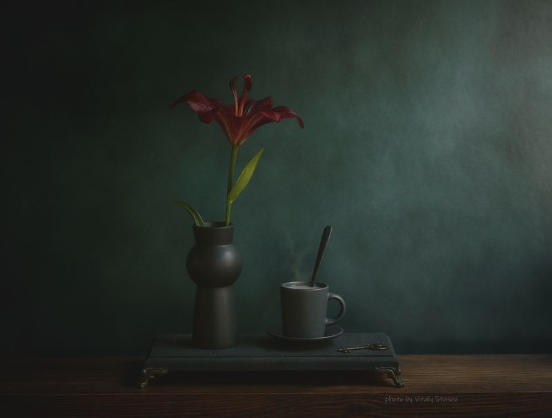 цветы, кофе, натюрморт, напиток, аромат, вкусно, flowers, coffee, still life, drink, aroma, delicious, bouquet , flowers Натюрморт с лилиейphoto preview
