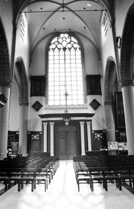 church, cathedral, chapel, religion, worship, interior, religious_building, architecture, monochrome, black_and_white, bnw, contrast, light_and_shadow, historical, vintage, stained_glass, window, vaulted_ceiling, columns, altar, symmetry, grand_scale, spi Ascensionphoto preview