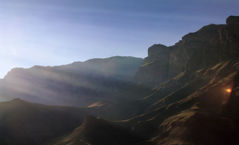 гоы, скала, утес, вечер, луч \