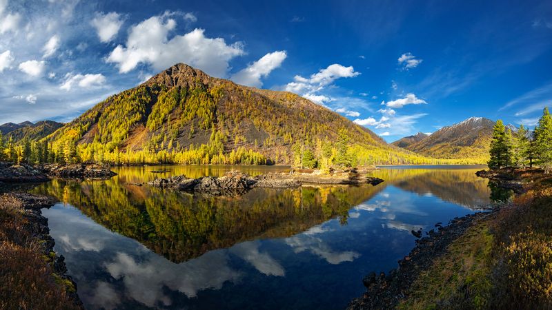 бурсагай-нур, жомболок, саяны, бурятия, осень Озеро Бурсагай-Нурphoto preview