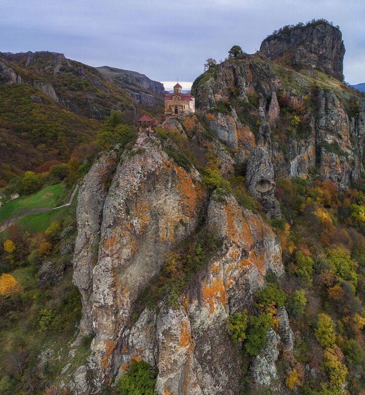 карачаево черкесия,шоана, храм, утро, осень, Храмы древней Аланииphoto preview