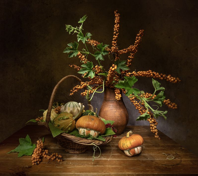 натюрморт, тыква, тыквы, облепиха Рыжая осень...photo preview