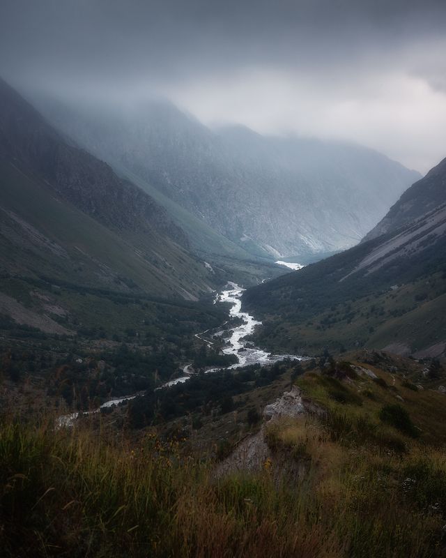 горы, кавказ, дождь, туман ***photo preview