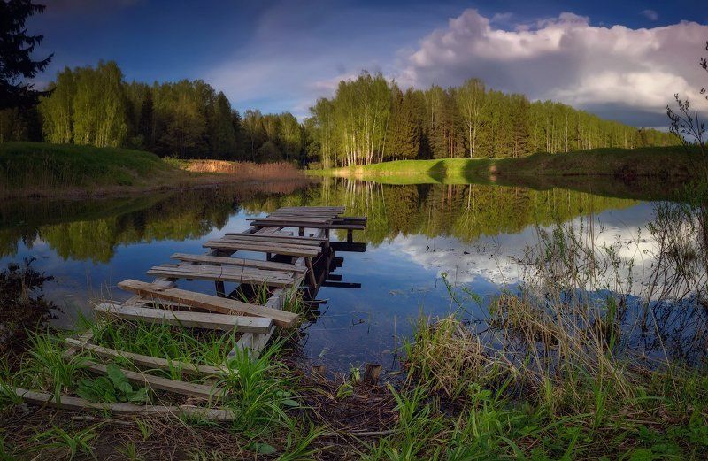 весна, закат, пейзаж, павловск, павловский парк, озеро, павловскийпарк Тихий вечерphoto preview