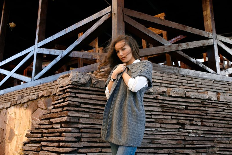 девушка, ветер, закат, вечер, весна Руфинаphoto preview