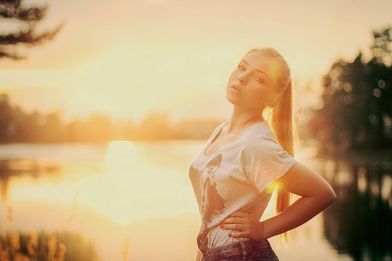 красота, красиво, девушка, модель, река, волга, тверская область, лето, солнце, закат Lz2photo preview