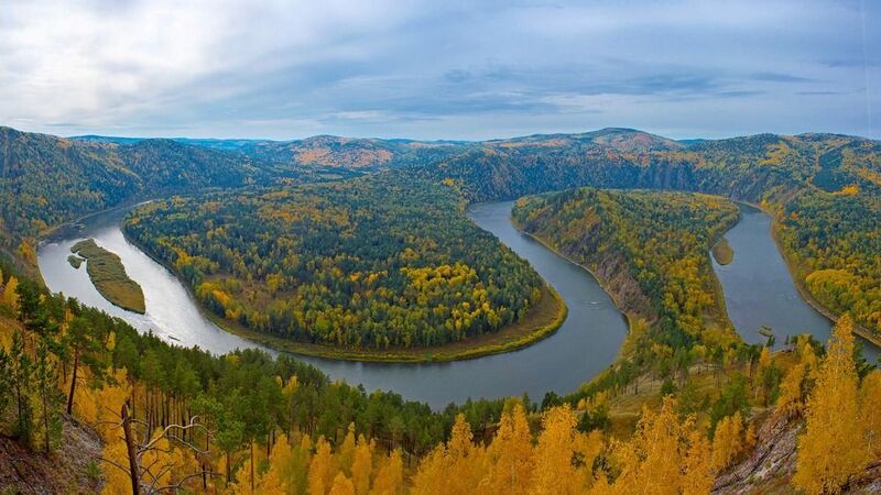 мана, красноярск, краски, осень, горы, тайга, золото, долина, скалы, петли, панорама Пиршество глазphoto preview