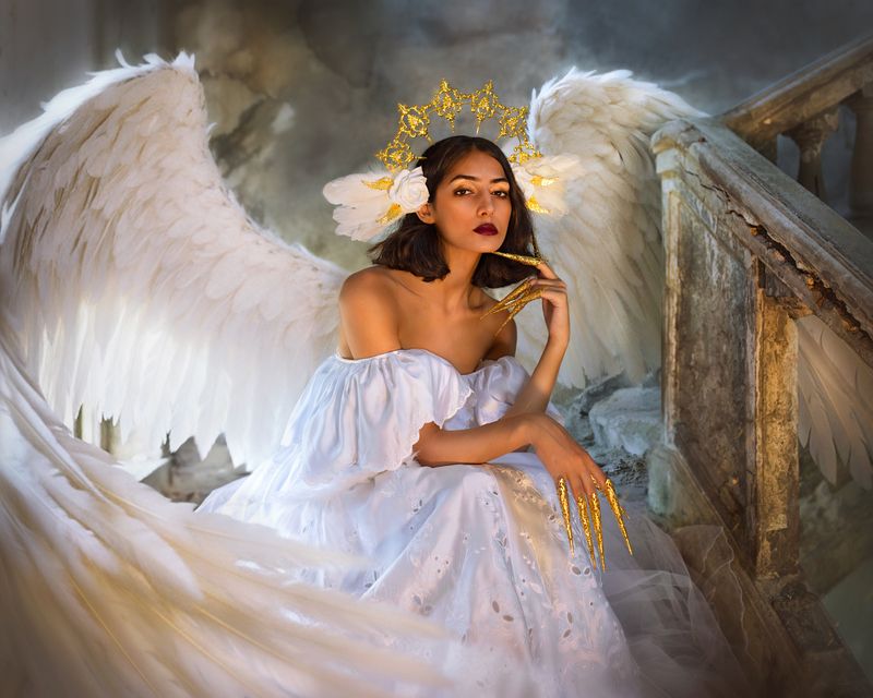 фотограф юлия дюдина, фотограф нижний новгород, арт фотограф,  волшебная фотосессия, фотосессия ангел, фотосессия демон, фотосессия в развалинах photo preview