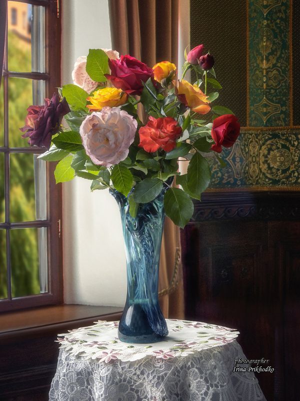 натюрморт, цветы, розы, букеты, интерьер С сада по розеphoto preview