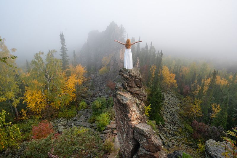 столбы, китайская стенка, китайка, красноярск, сибирь, осень Леди осень фото превью