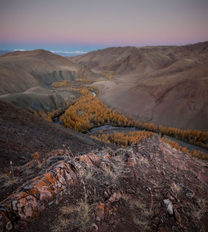 алтай, осень, рассвет, горы, скалы 50 оттенков рассвета фото превью