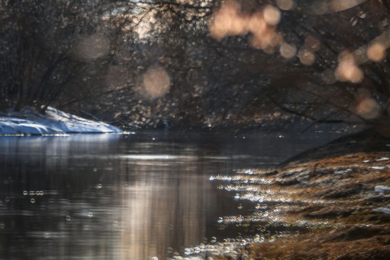 Москва река, весна, снег, вода, блики, вечер Весенняя Москва рекаphoto preview