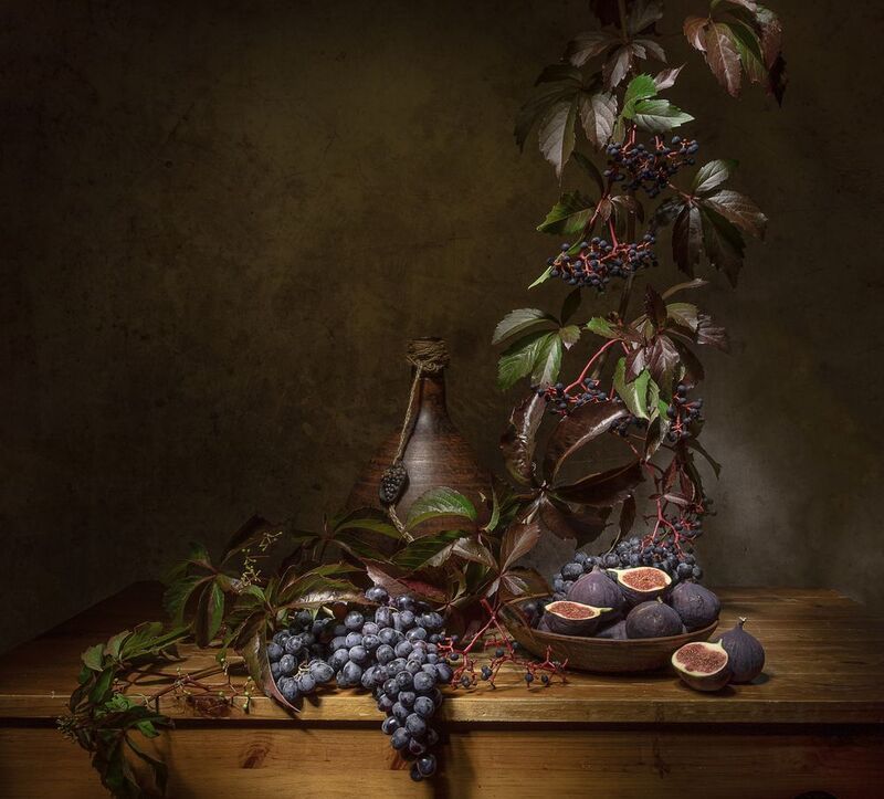 натюрморт, девичий виноград, виноград, инжир Девичий виноградphoto preview