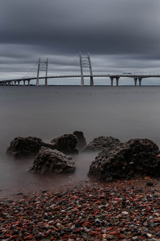 санкт-петербург, питер, петербург, спб, мост, залив, зсд, финский залив, васильевский остров, камни, берег, небо, облака, выдержка, bridge, sky, clouds, bay, long exposure Непарадный Петербургphoto preview