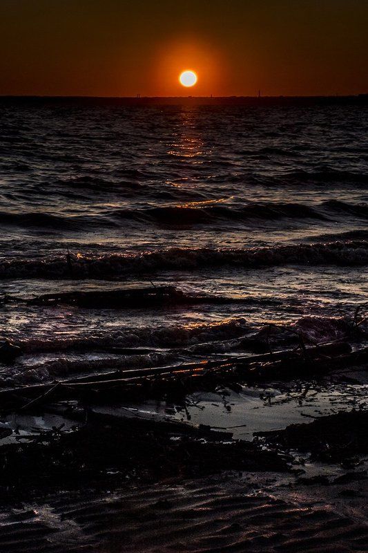 Горизонт, Закат, Море Закат на Обском мореphoto preview