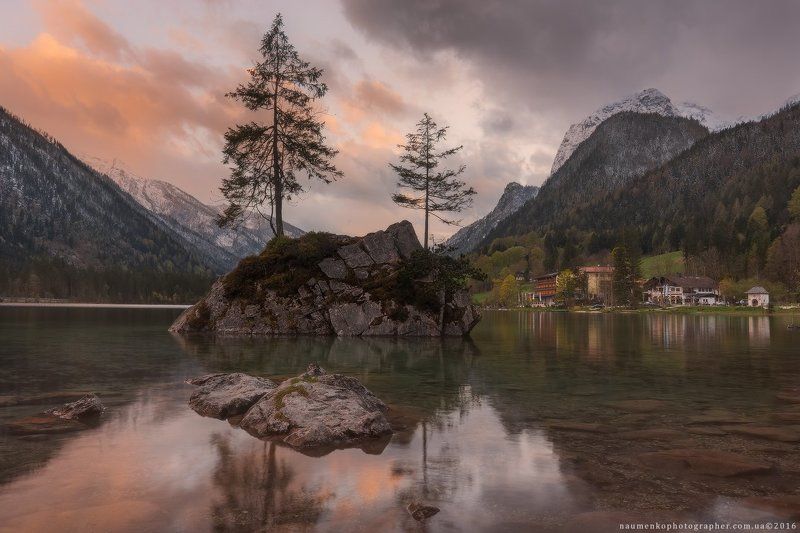 германия,панорама,рамзау,хинтерзее,озеро,горы,лес,sony,hintersee,a7r Вечер на озере Hintersee. Германия.photo preview