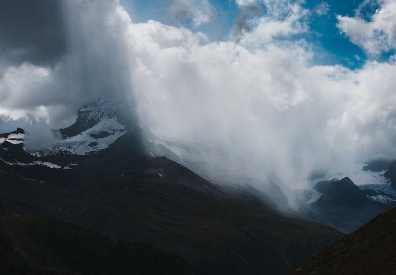 швейцария, церматт, маттерхорн, горы, альпы, ледник, лес, switzerland, zermatt, matterhorn, mountains, alps, glacier, forest photo preview