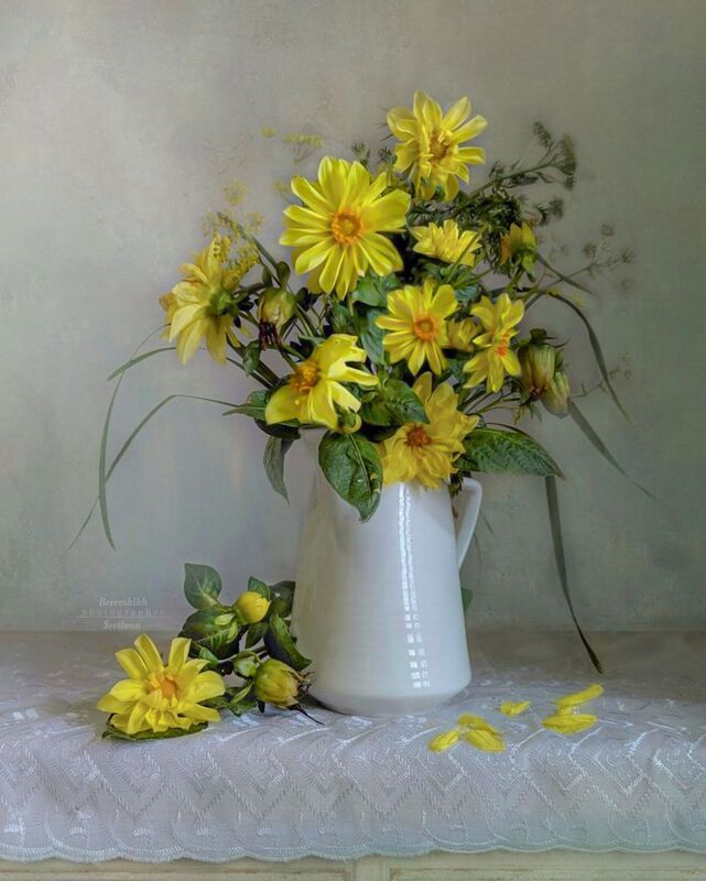 натюрморт,  ваза, цветы, светлый ключ, прованс, авторскоефото, светланаборовских, и Жёлтые цветыphoto preview
