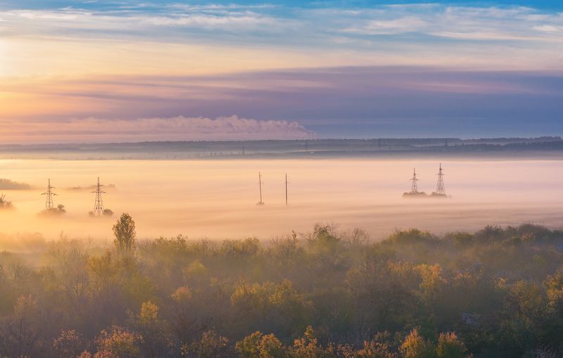 Утро с туманной дымкой.photo preview