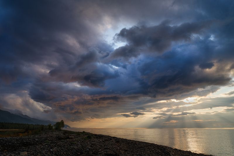 байкал, рассвет, тучи, облака Грозовой рассвет. /  Stormy dawn.photo preview