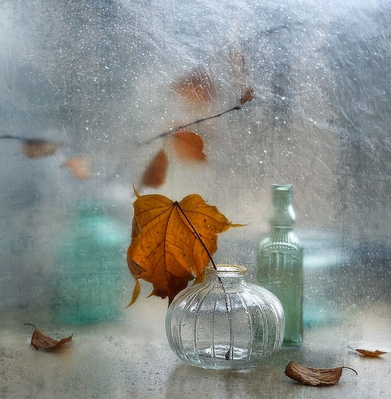 натюрморт,осень,листья,стекло осенний...photo preview