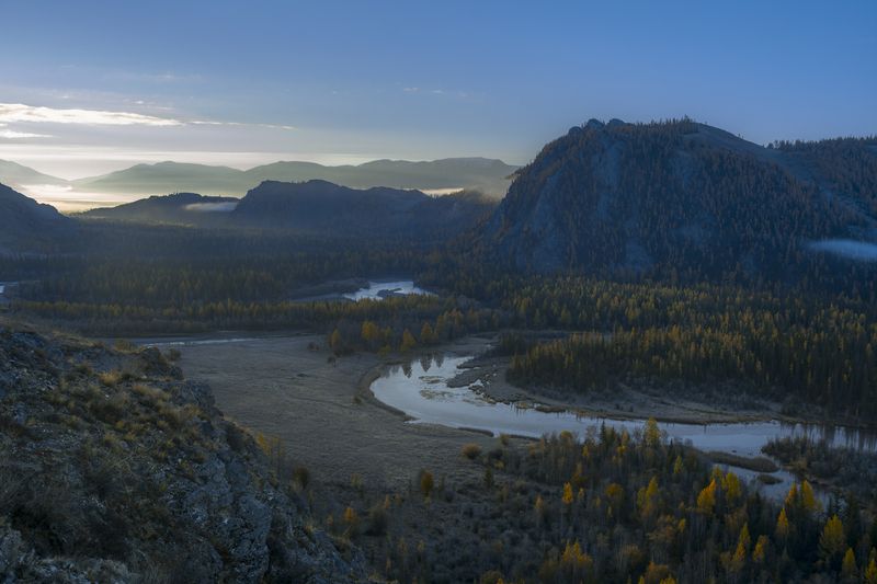 россия, горный алтай,осень,утро, рассвет в горах На рассветеphoto preview