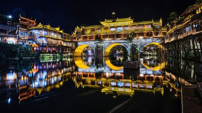 городской пейзаж китай fenghuang china андрейпономарев Вечерние бденияphoto preview