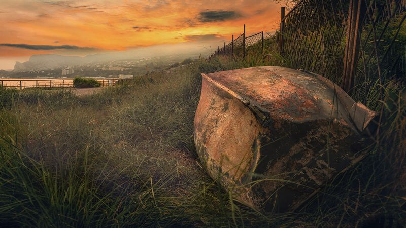 закат, лодка, крым, алупка, настрение Закат в Алупке. Крым.photo preview