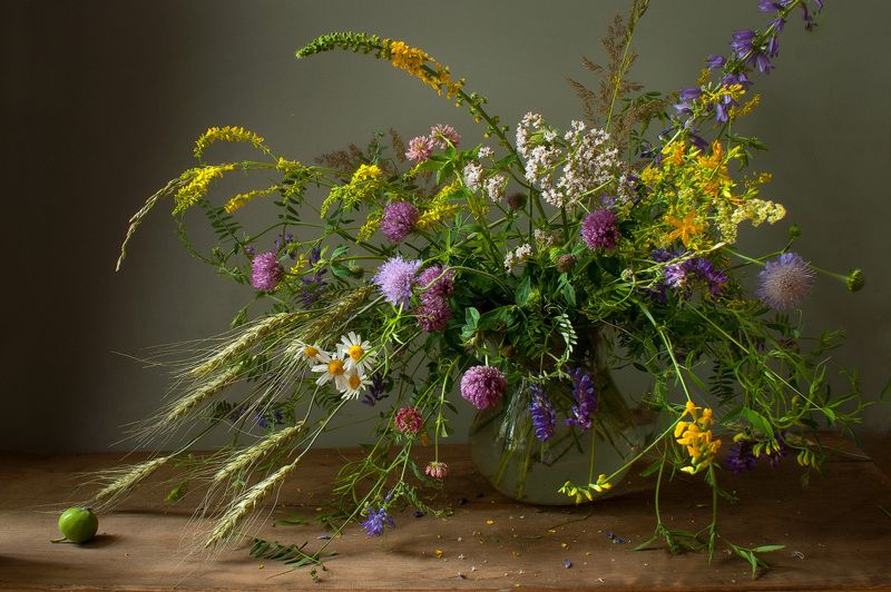 букет, натюрморт, цветы, колоски, лето Букет с колоскамиphoto preview