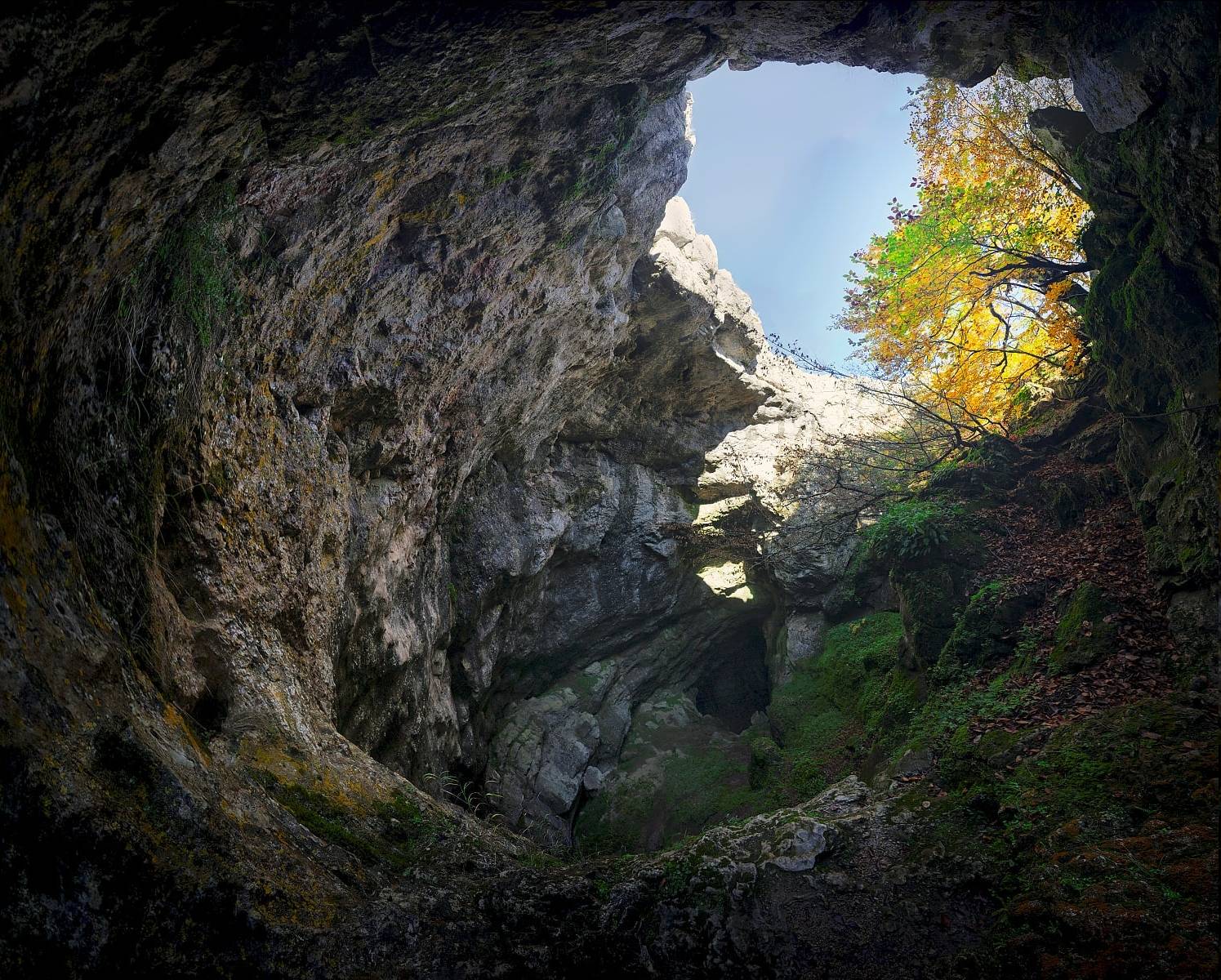 пещера, большой бузулук, бузулук, бузлук, караби, осень, дерево, листва, неба, скалы, Пучков Алексей