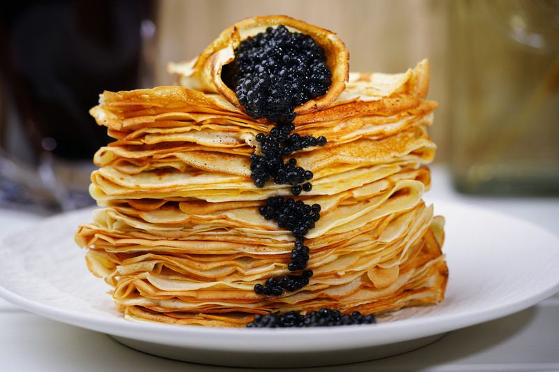 Еда. Блины икра завтрак  Утро должно быть прекрасным photo preview