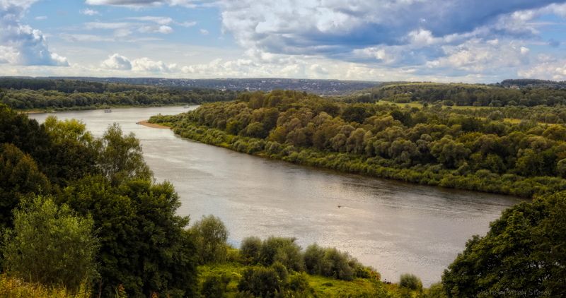 пейзаж, погода, поле, деревья, свет, тучи, деревья, перед дождём, тульская область, река ока, ока, поленово, бёхово На Оке..photo preview