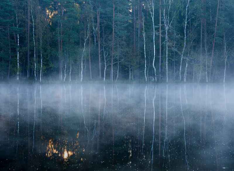 Рассвет на озере фото превью