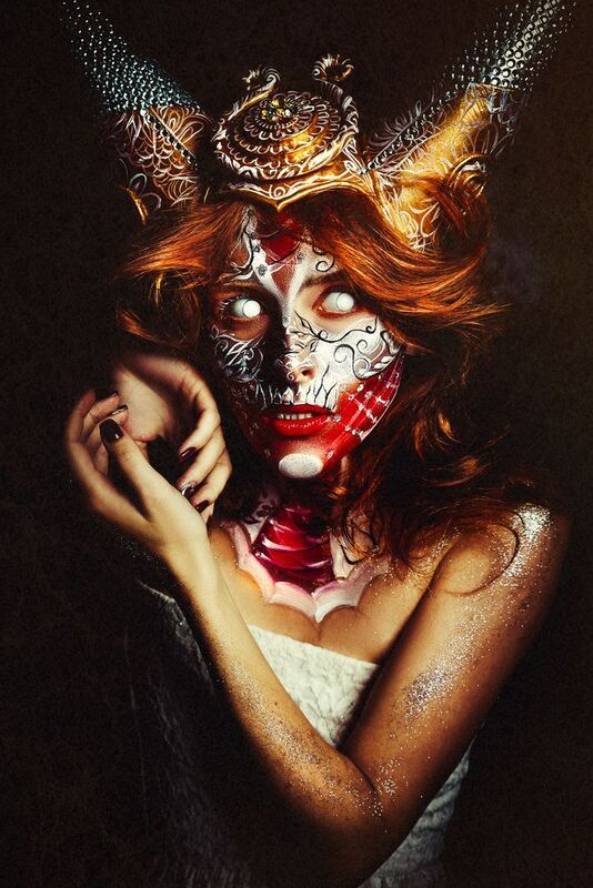 woman, portrait, conceptual, studio, bodyart Love my Darknessphoto preview