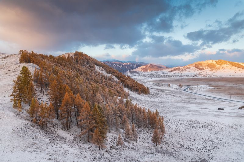 алтай, горный алтай, пейзажи алтая, усть-канский район, горная степь, золотая осень, горы, осенний алтай Рассветы предзимьяphoto preview