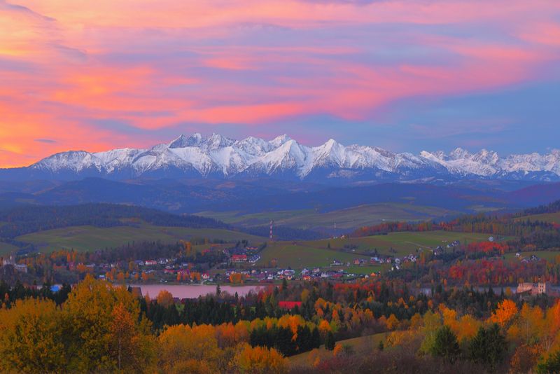 Рассвет в Пенинах. Панорама Татр. фото превью