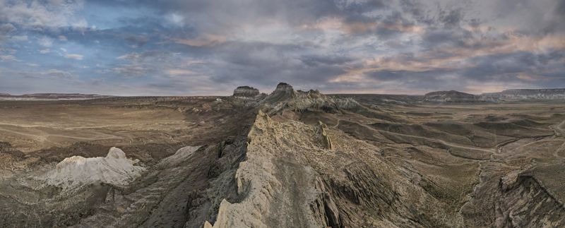 казахстан, полуостров мангышлак, мангыстау, долина замков, айракты Панорама Долины замков Айрактыphoto preview