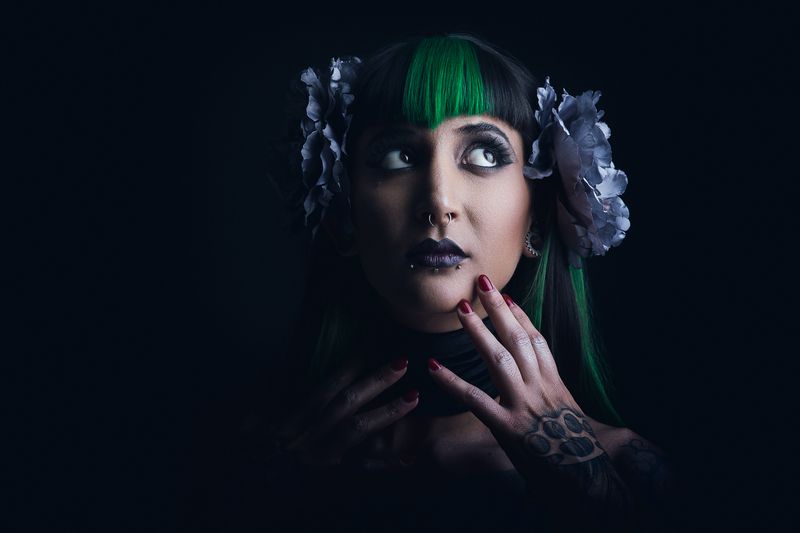 creative, editorial, fantasy, dramatic, green, hair, smoke, effects, dark, moody, atmospheric, conceptual, artistic, styling, ofer, birenbaum, avital, bartz, model, dramatic, lighting, fashion, alternative, gothic, ethereal, mysterious, surreal, artistic, Avitalphoto preview