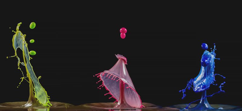 #color_image, #color, #drop, #liqiud, #macro, #water, #macrophoto Трио на черном (2)photo preview